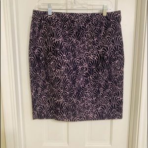 Loft Pencil Skirt Navy & Light Pink Size 10